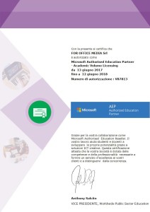 Microsoft Authorized Education Partner 2017/2018